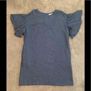 5 Twelve, Neiman Marcus brand, blue fabric, two layers of bell short sleeves